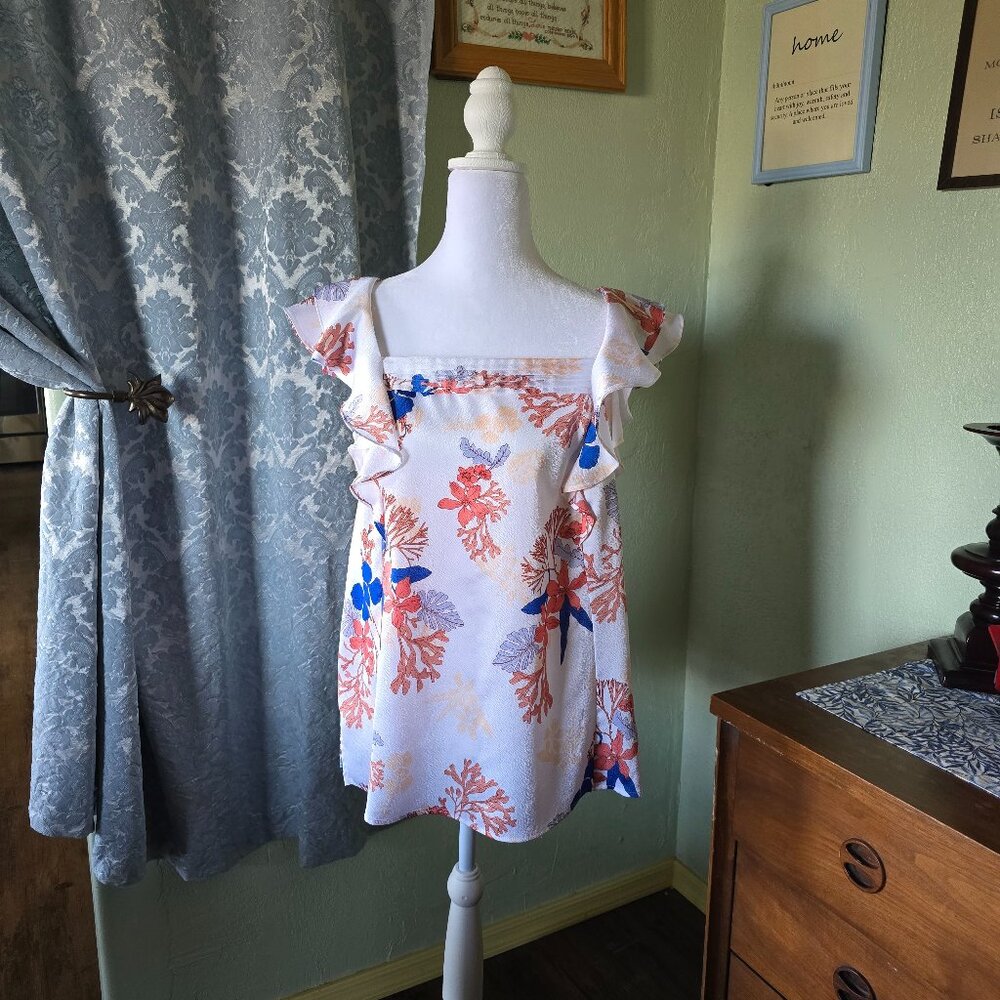 White Floral Blouse